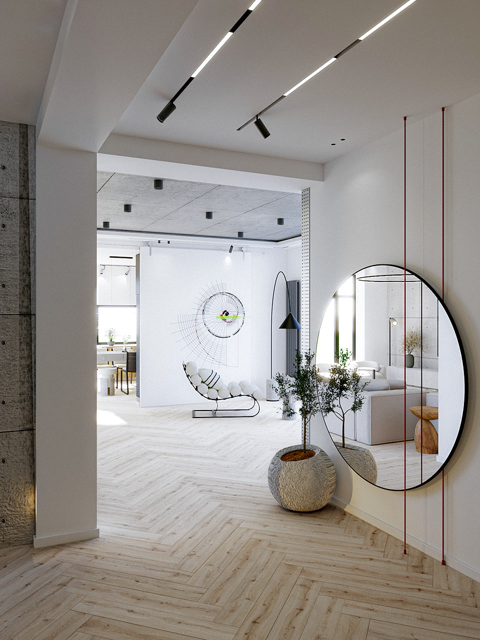 Modern interior with custom design decoration